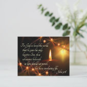 John 3:16 God zo geliefd bij de wereld, kerstkaars Briefkaart (Staand voorkant)