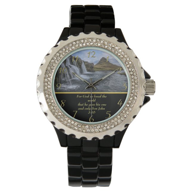 John 3:16 God zo geliefd Horloge (Voorkant)