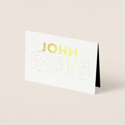 John 3:16 Gold Cross Folie Kaarten (Voorkant)