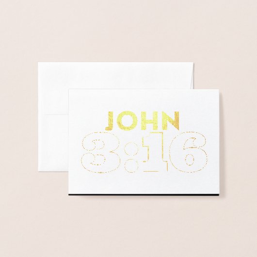 John 3:16 Gold Cross Folie Kaarten (Voorkant met envelop)