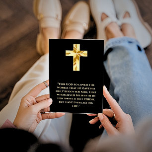 John 3:16 Gold Cross Folie Kaarten