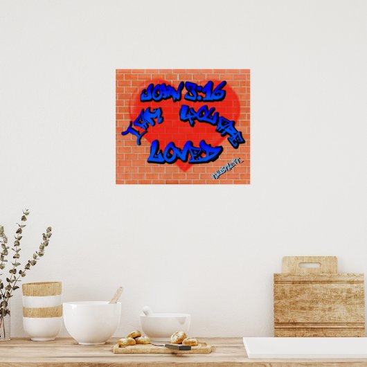 John 3:16 Graffiti Poster (Keuken)