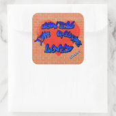 John 3:16 Graffiti Vierkante Sticker (Tas)