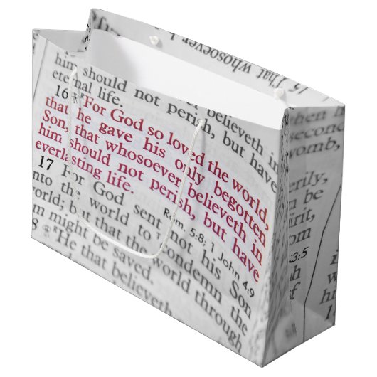 John 3:16 groot cadeauzakje (Voorkant Gekanteld)