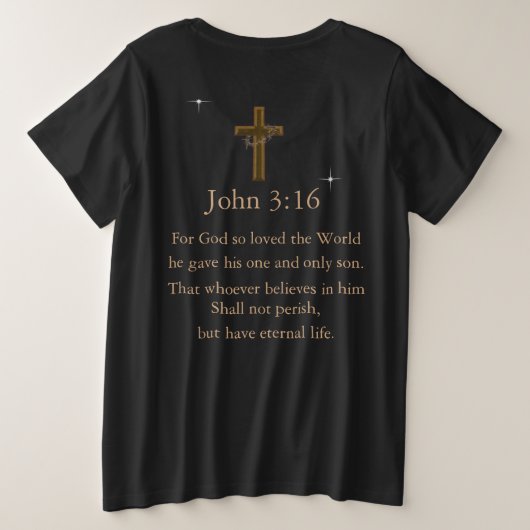 John 3:16 grote maat t-shirt (Design achterkant)