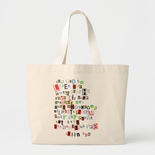 John 3:16 grote tote bag (Voorkant)