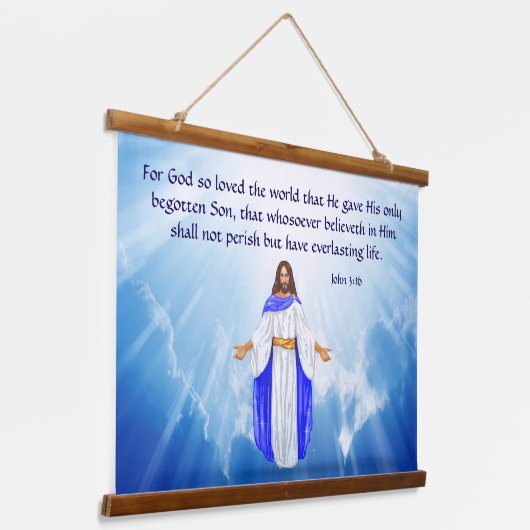 John 3:16 hangend wandkleed (Gebogen)