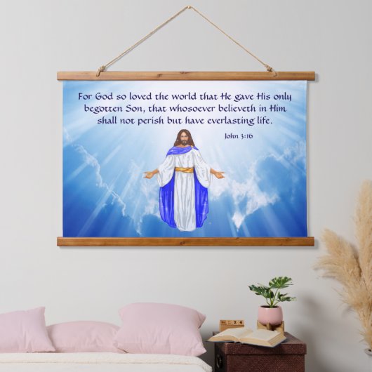 John 3:16 hangend wandkleed (Slaapkamer)