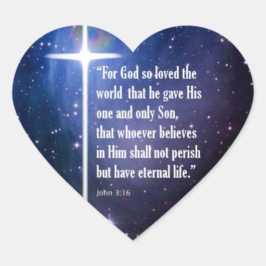 John 3:16 hart sticker (Voorkant)