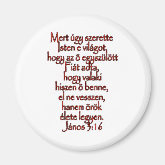John 3:16 Hongaars Magneet (Voorkant)