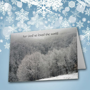 John 3:16 Icy Frost Kerstkaart Feestdagen Kaart