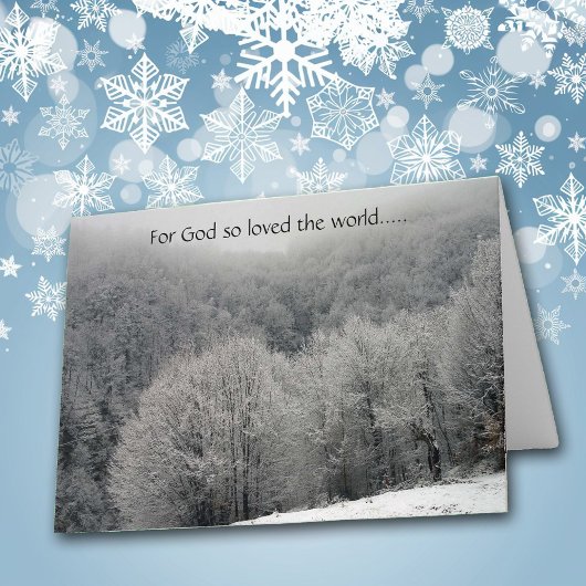John 3:16 Icy Frost Kerstkaart Feestdagen Kaart
