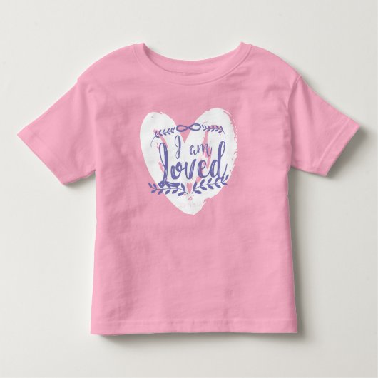 John 3:16 Ik ben dol op Girls Pink Shirt (Voorkant)
