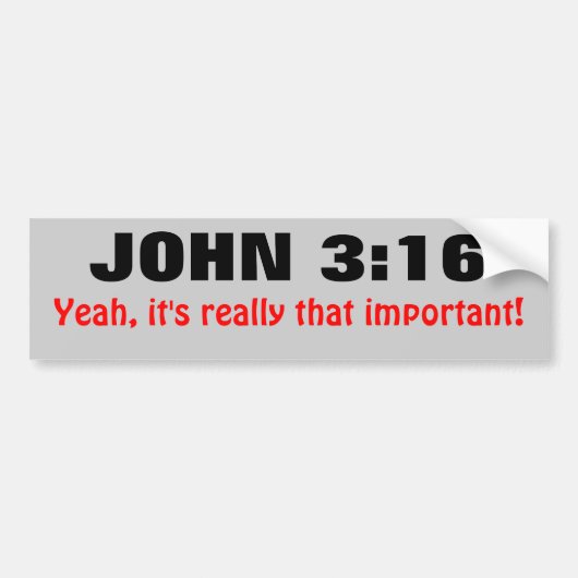 John 3:16 is echt zo belangrijk bumpersticker (Voorkant)