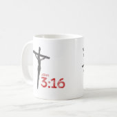 John 3:16 Jesus Crucifix Bijbel Verse Coffee Mok (Voorkant links)