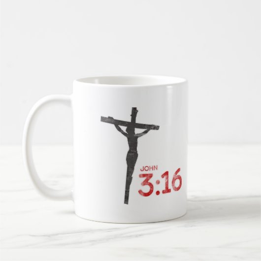 John 3:16 Jesus Crucifix Bijbel Verse Coffee Mok (Links)