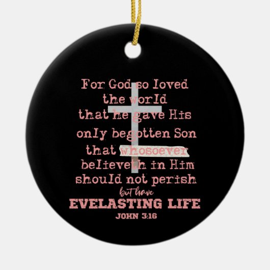 John 3,16 keramisch ornament (Voorkant)