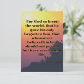John 3:16 KJV Bijbel Verse Pic Flat Greeting Kaart (Staand voorkant)