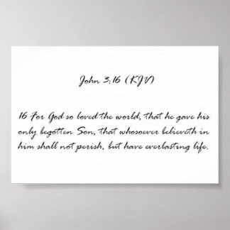 John 3:16 (KJV) Poster