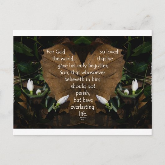 john 3:16 koning james on hart leaf briefkaart (Voorkant)