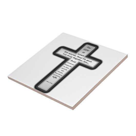 John 3:16 Kruis alleen Tegeltje (Zijkant)