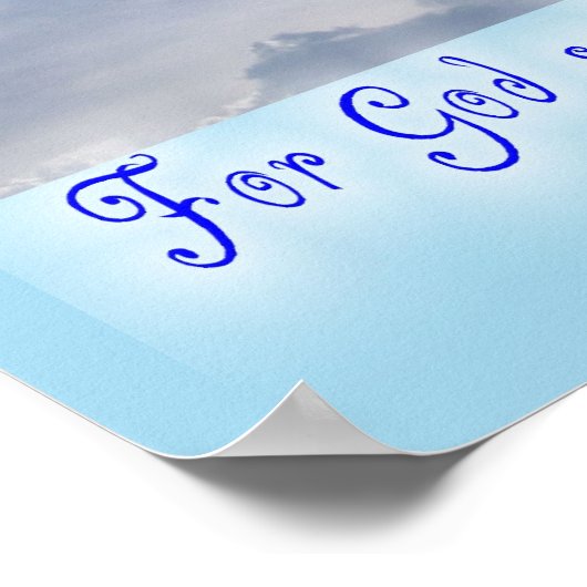 John 3:16, kruis in de wolken poster (Hoek)