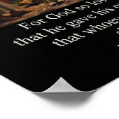 John 3:16 Kruisiging Calvarieberg Bliksemschicht Poster (Hoek)