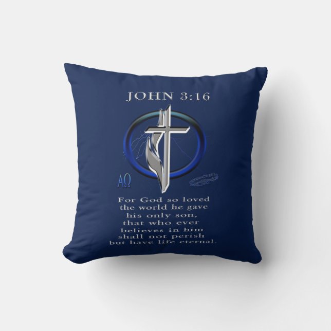 John 3:16 kussen (Voorkant)