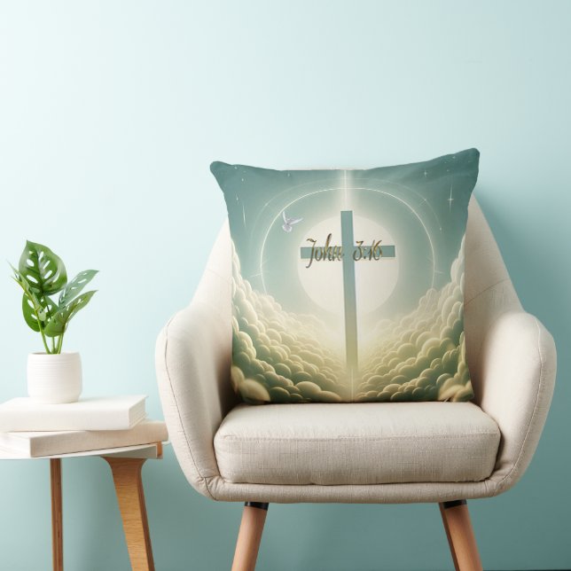 John 3:16 kussen (Stoel)