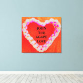 JOHN 3:16 LEEFTIJD CANVAS AFDRUK (Insitu (Houten vloer))