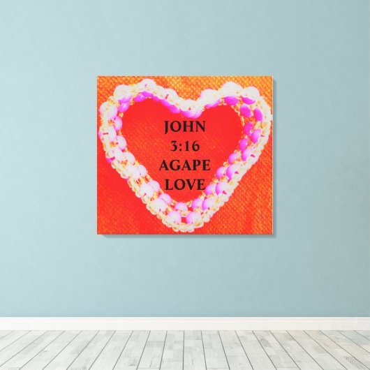 JOHN 3:16 LEEFTIJD CANVAS AFDRUK (Insitu (Houten vloer))
