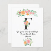 John 3:16, Letter F, Waterverf-scriptkaart (Voorkant / Achterkant)