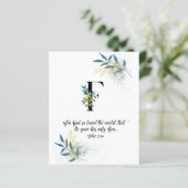 John 3:16, Letter F, Waterverf-scriptkaart (Staand voorkant)