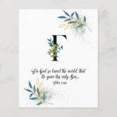 John 3:16, Letter F, Waterverf-scriptkaart (Voorkant)