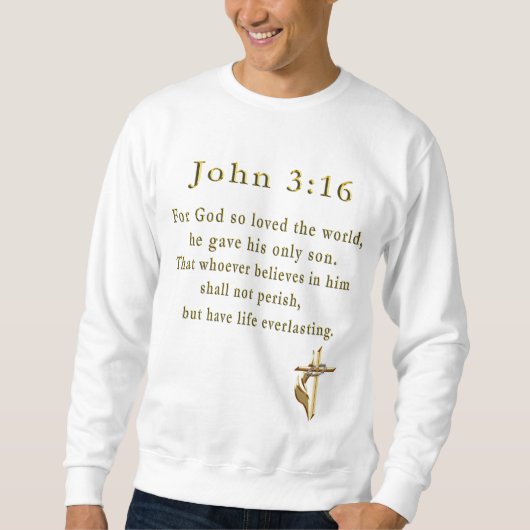 John 3:16 mannen Christelijke kleding Trui (Voorkant)