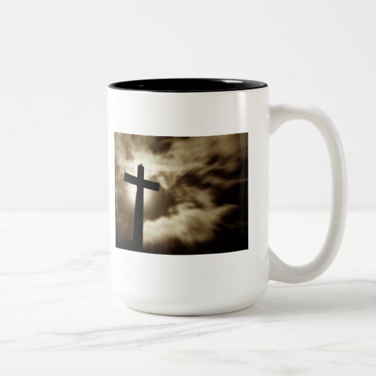 John 3:16 met Cross Two Tone Coffee Mok (Rechts)