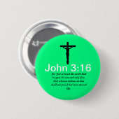 John 3:16 met de Groene Button van de Schrift (Voorkant /achterkant)