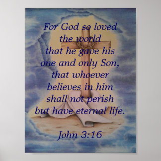 John 3:16 met kruis poster