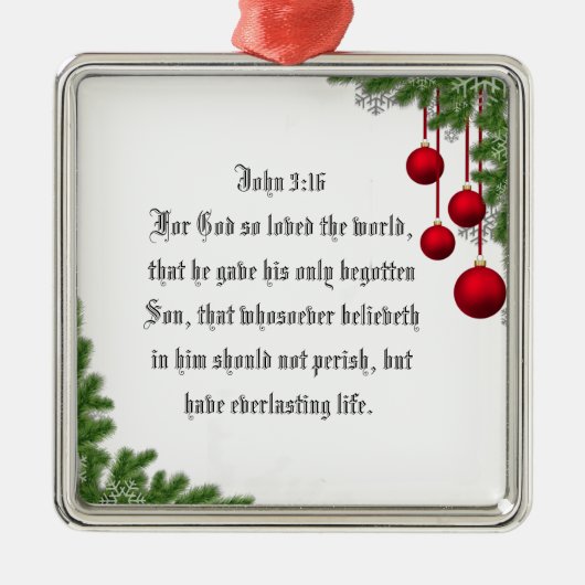JOHN 3:16 METALEN ORNAMENT (Voorkant)