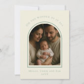 John 3:16 Modern Sage Elegant Arch Christmas Photo Feestdagenkaart (Voorkant)