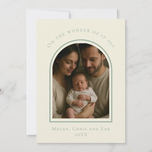 John 3:16 Modern Sage Elegant Arch Christmas Photo Feestdagenkaart (Voorkant)