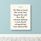 John 3: 16 | Motivatie Bijbel Quotes Verse Canvas Afdruk (Insitu (Houten vloer))