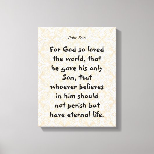 John 3: 16 | Motivatie Bijbel Quotes Verse Canvas Afdruk (Voorkant)