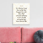 John 3: 16 | Motivatie Bijbel Quotes Verse Canvas Afdruk (Insitu (Woonkamer))