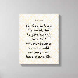 John 3: 16 | Motivatie Bijbel Quotes Verse Canvas Afdruk