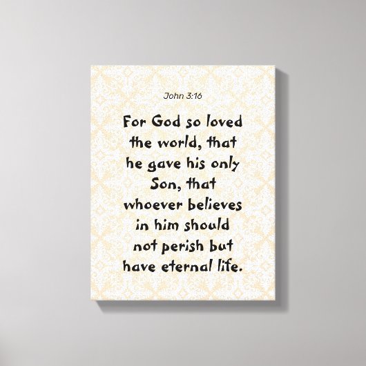 John 3: 16 | Motivatie Bijbel Quotes Verse Canvas Afdruk (Voorkant)