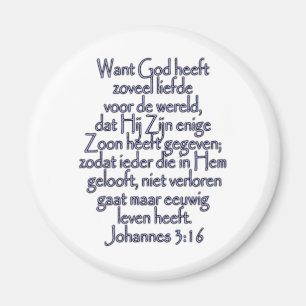 John 3:16 Nederlands Magneet