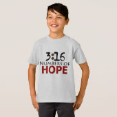 John 3:16, Numbers of Hope Christelijk bericht T-shirt (Voorkant volledig)