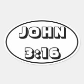 John 3:16 Oval Sticker (Voorkant)