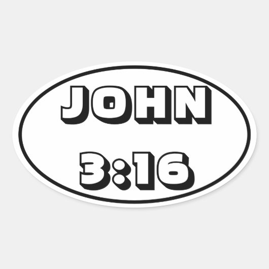 John 3:16 Oval Sticker (Voorkant)